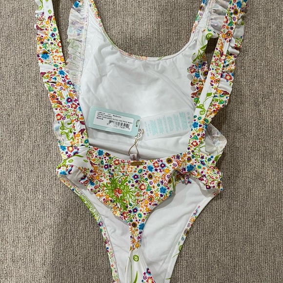 NWT🔥Luli Fama one piece thong bathing suit sz M. Runs small - Picture 5 of 6